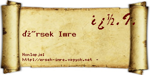 Érsek Imre névjegykártya